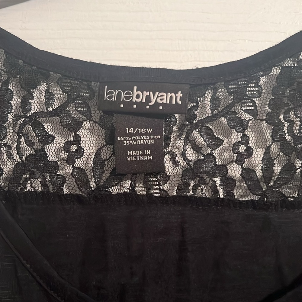 Lane Bryant black lace tank top with flare - Picture 2 of 5